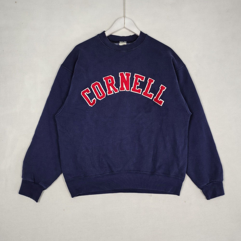 Vintage Munsingwear Cornell University Sweatshirt Navy Blue Super Cotton Large